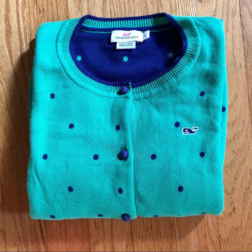 Vineyard Vines polka dot cardigan, Size L